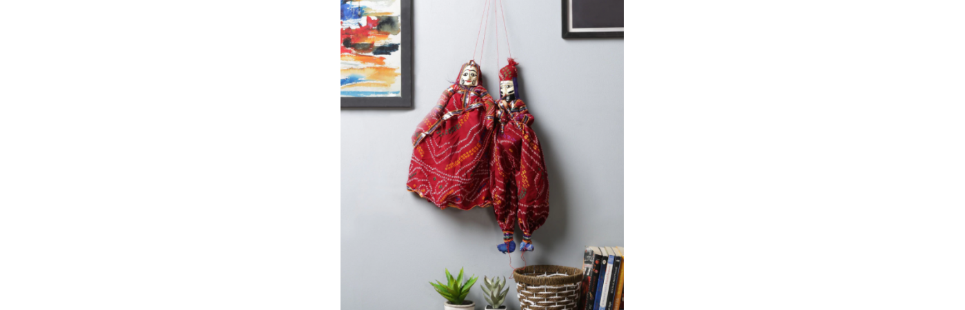 Red Pupet Wall Hangings Set of 2